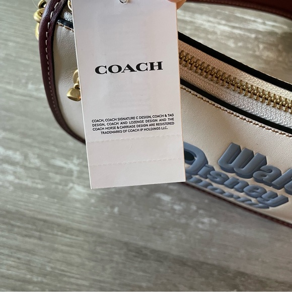 NWT Disney X Coach Walt Disney World 50th Anniversary Swing Purse Handbag Chalk - Picture 11 of 12